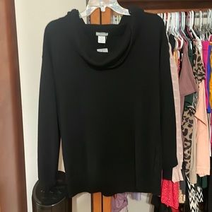 NWT black cashmere cowl neck sweater